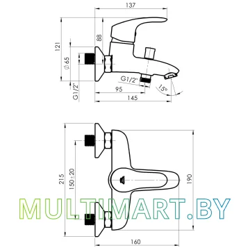 Смеситель Rubineta Tornado 10/K (TR10K08) картинка 2